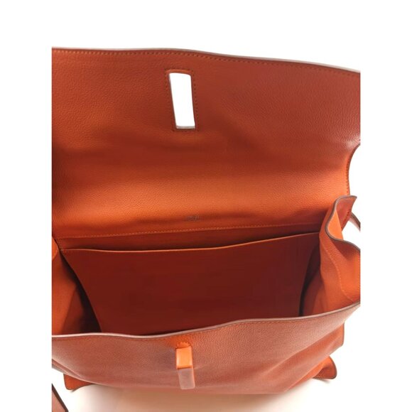 Pre-owned Hermès Taurillon Clemence Evercolor Etribelt Bag Orange - Picture 5 of 9
